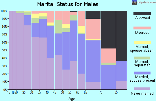 Zip code 08105 marital status for males