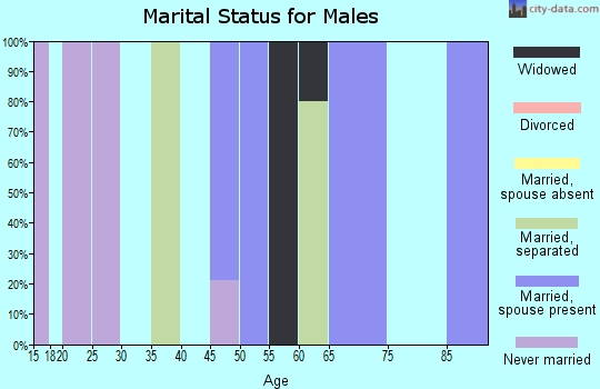 Zip code 08352 marital status for males