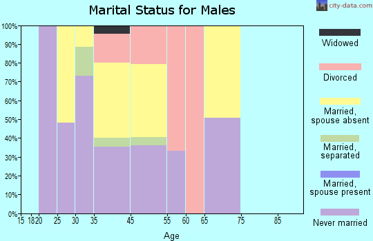 Zip code 08625 marital status for males