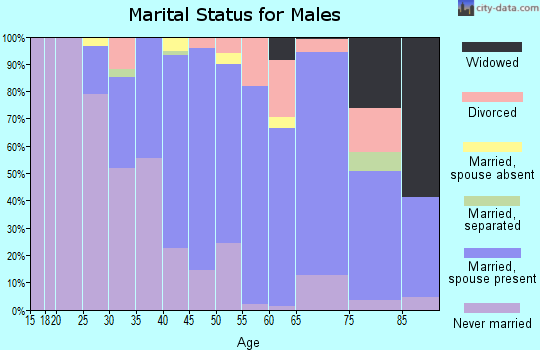 Zip code 08812 marital status for males