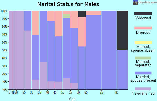 Zip code 08829 marital status for males