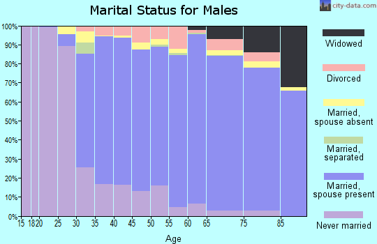 Zip code 08831 marital status for males