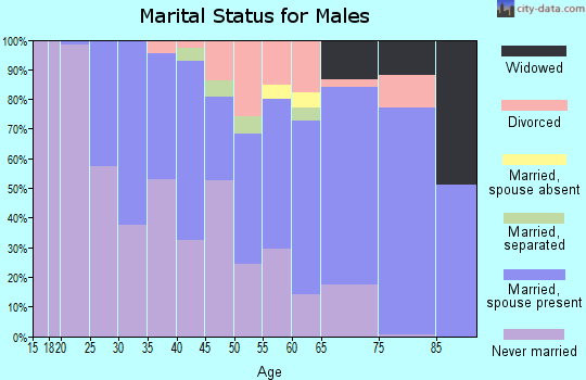 Zip code 08835 marital status for males