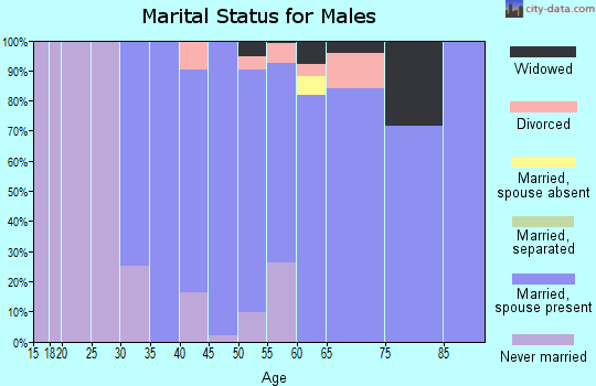 Zip code 08836 marital status for males