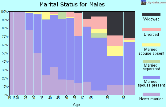 Zip code 08837 marital status for males