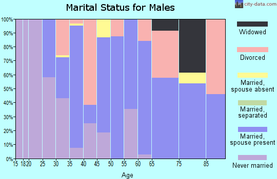 Zip code 08880 marital status for males