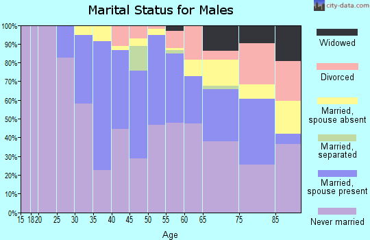 Zip code 10044 marital status for males