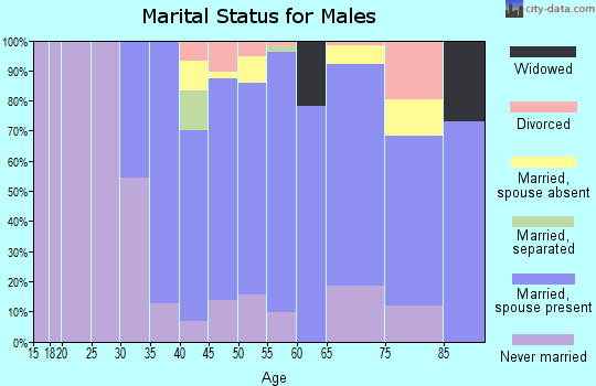 Zip code 10524 marital status for males