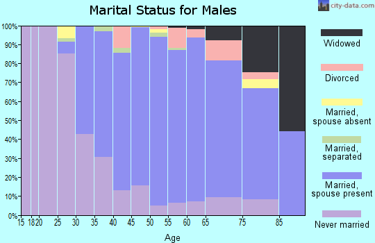 Zip code 10803 marital status for males
