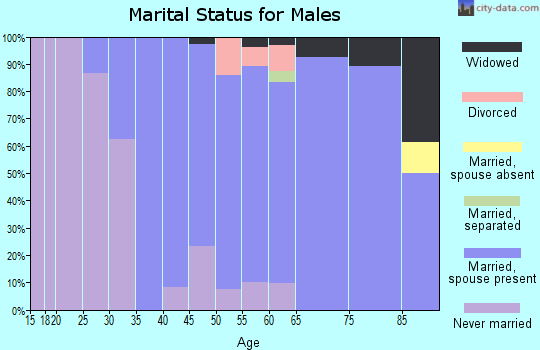Zip code 11718 marital status for males