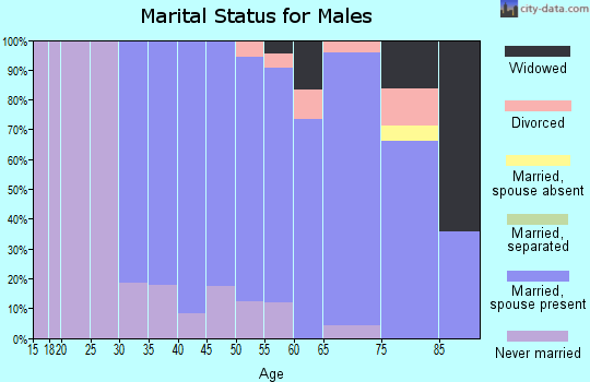 Zip code 11721 marital status for males
