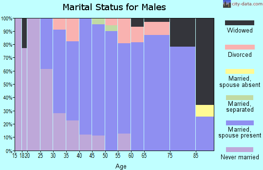 Zip code 11732 marital status for males