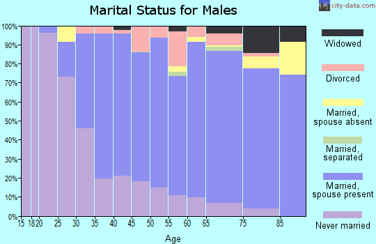 Zip code 11754 marital status for males
