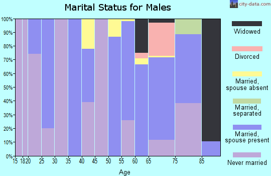 Zip code 11957 marital status for males