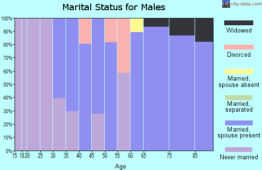 Zip code 11964 marital status for males