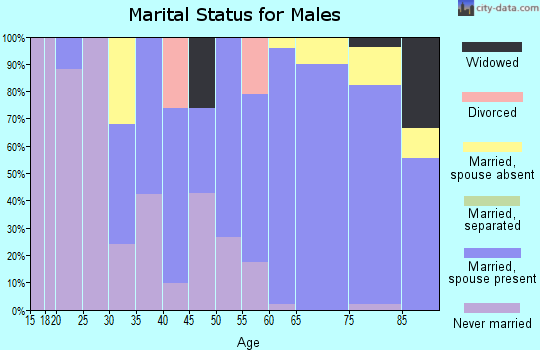 Zip code 11977 marital status for males
