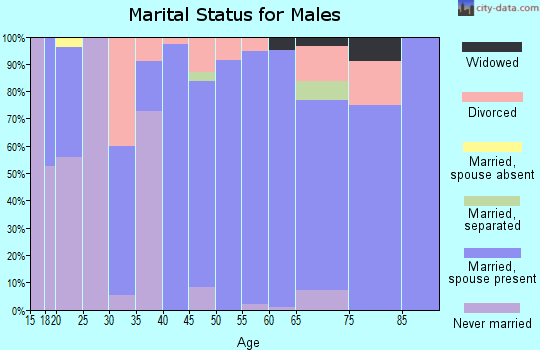 Zip code 13622 marital status for males