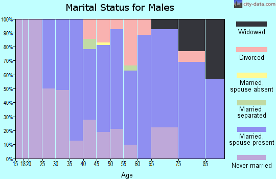 Zip code 14054 marital status for males