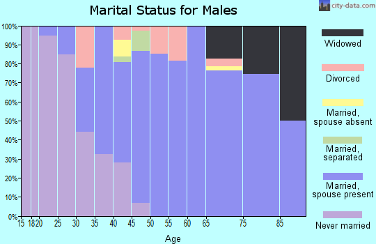 Zip code 14058 marital status for males