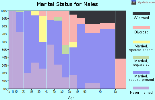 Zip code 14065 marital status for males