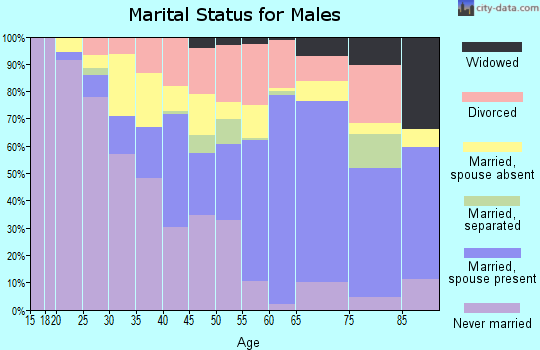 Zip code 14070 marital status for males