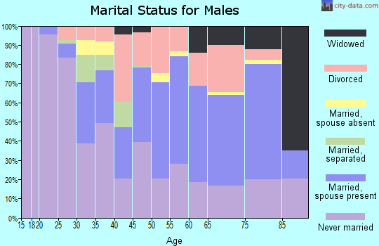 Zip code 14210 marital status for males