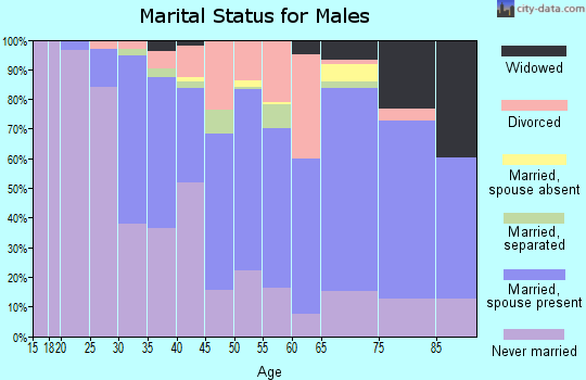 Zip code 14305 marital status for males