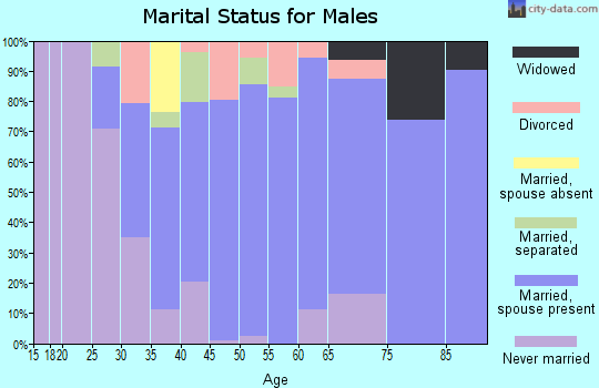 Zip code 14423 marital status for males