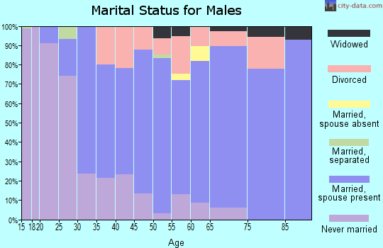 Zip code 14469 marital status for males