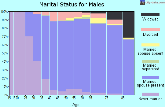 Zip code 14534 marital status for males