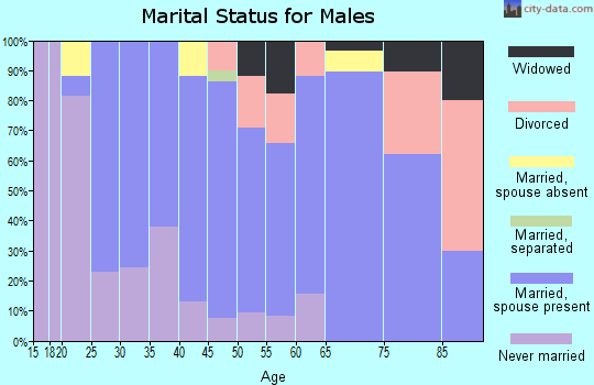 Zip code 14544 marital status for males