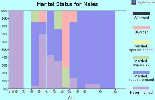 Zip code 14571 marital status for males