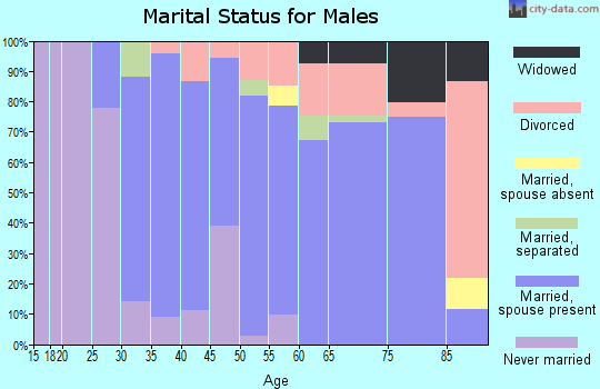 Zip code 14589 marital status for males