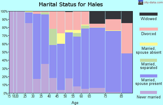 Zip code 14590 marital status for males