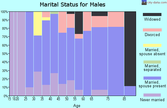 Zip code 14709 marital status for males