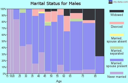 Zip code 14715 marital status for males