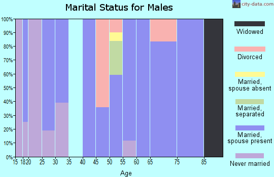 Zip code 14754 marital status for males