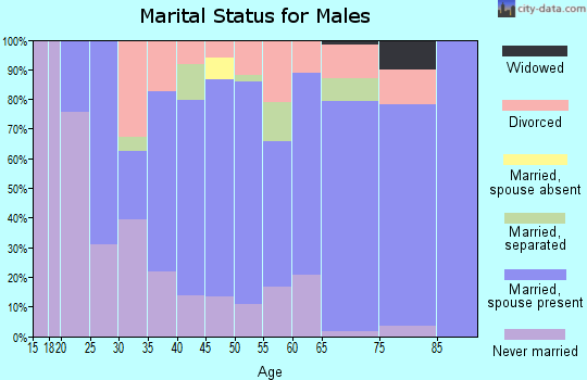 Zip code 14826 marital status for males