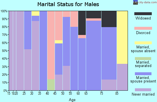 Zip code 14864 marital status for males