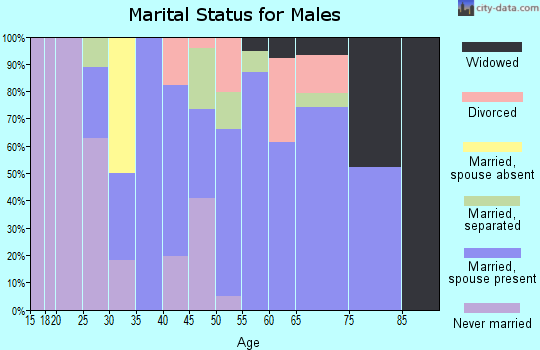 Zip code 14869 marital status for males