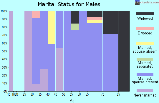 Zip code 14878 marital status for males