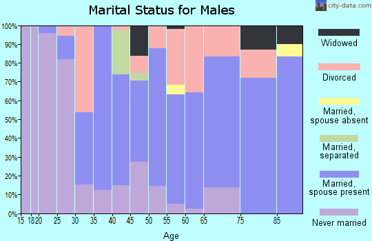 Zip code 14891 marital status for males