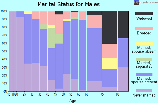 Zip code 14892 marital status for males