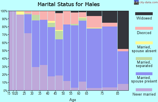 Zip code 15012 marital status for males