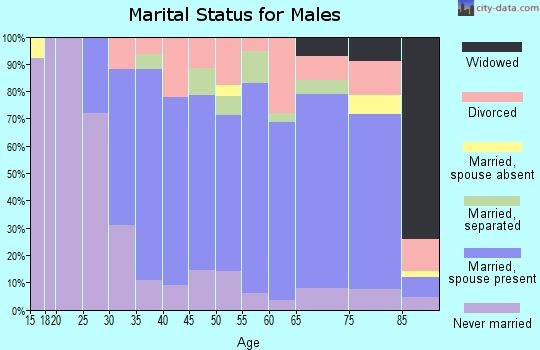 Zip code 15017 marital status for males