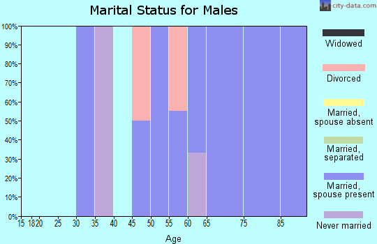 Zip code 15051 marital status for males