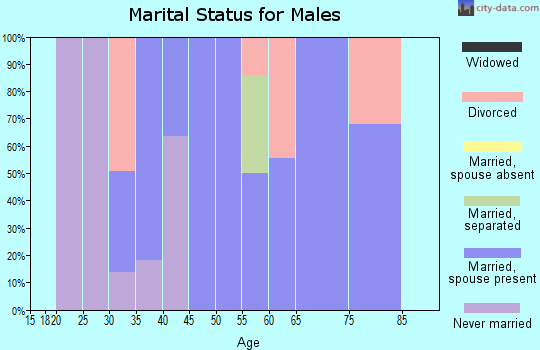 Zip code 15055 marital status for males