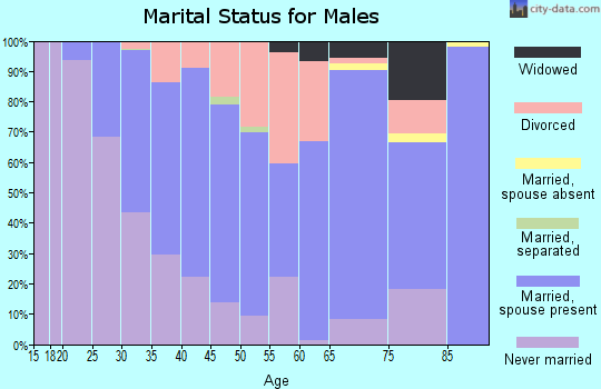 Zip code 15063 marital status for males