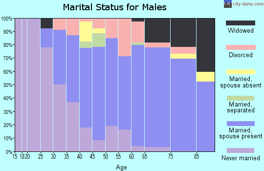 Zip code 15065 marital status for males