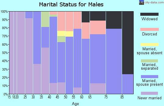 Zip code 15067 marital status for males
